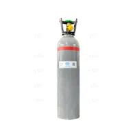 Газовый баллон 2 л алюминиевый 150 бар с н/ж вентилем, новый, серый соединение DIN6 (W21,8x1/14'') / Cylinder 2 liters 150 bar aluminium grey color, SS valve DIN6 (W21,8x1/14'')